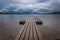 Lonely dock at Lake McDonald, Glacier National Park