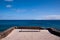 Lonely empty bench in playa blanca