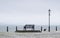 Lonely empty bench seat coastal sea peaceful quiet mindfulness scene view