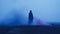 Lonely Figure In Indigo Fog A Macabre Romanticism In Staged Images