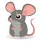 Lonely Gentle Mouse. Fancy Little Mice Vector Illustration.