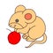 Lonely Gentle Mouse. Fancy Little Mice Vector Illustration