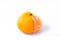 Lonely half-cleaned Tangerine (Mandarin) on White Background