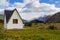 Lonely house in big mountains, el chalten, patagonia