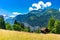 Lonely house in Swiss Alps, Switzerland