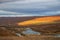 Lonely houses in the rugged landscape of Iceland