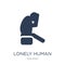 lonely human icon. Trendy flat vector lonely human icon on white