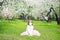 Lonely ill teenage girl wearing protection medicine mask against virus and allergy