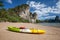 Lonely kayak at the seashore of Krabi, Thailand