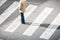 Lonely man on crosswalk