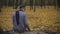 Lonely man missing his girlfriend remembering their romantic dates in park