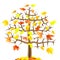 Lonely maple autumn tree