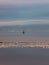 Lonely marine buoy in a beautiful blue sea to warn the ships