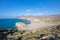 Lonely Monsul Beach from top of the mountain in Cabo de Gata Natural Park