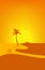 Lonely palm tree in the desert.