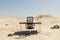lonely pc workplace in large desert environment remote work and digital nomad and climate crisis concept 3D illustration