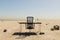 lonely pc workplace in large desert environment remote work and digital nomad and climate crisis concept 3D illustration