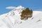 Lonely pine grows on the slope of the mountain of the Caucasian ridge, Dombai