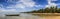 Lonely Pirogue Panorama near paradise coco beach, ÃŽle aux Nattes, Toamasina, Madagascar