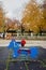 Lonely playground in autumn