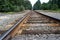 Lonely railroad tracks in the middle of nowhere