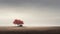 Lonely Red Tree: A Minimalistic Fine Art Image Of Isolated Landscape