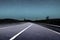 A lonely road with lots of secrets, an abandoned place, a horror game view, sunset with dark black clouds, empty rural route, ai g