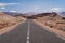 Lonely road to a small village in the desert of Morocco