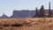 Lonely Rock Pillars Buttes Of Red Sandstone Formations In Monument Valley Usa