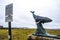 A Lonely Sign On The Beach of Long Beach Washington During An Overcast Autumn Evening