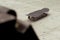 Lonely Skate on am wooden mini ramp