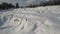 Lonely skier in winter mountains