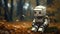 Lonely Surgical Robot In Autumn Forest: A Cute And Dreamy Photo-realistic Creation
