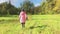 Lonely teenage girl in the autumn forest. Walking in the autumn park.