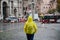 Lonely tourist in rome in the rain