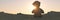 Lonely toy bear facing a sunset 3d render