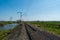 Lonely train track through the countryside