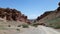 Lonely Walking way at Sharyn Canyon landscape in Kazakhstan