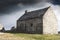 Lonely watch house coastline in France on a stormy day, Guisseny, Brittany