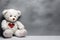 lonely white teddy bear toy AI generated