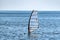 Lonely windsurfer in the sea