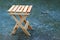 Lonely wooden folding stool