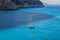 Lonely yacht in the Aegean Sea, Lefkada, Greece, Europe