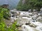 lonesome house at a wild river