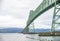 Long arched truss Astoriaâ€“Megler Bridge in the mouth of the Columbia River at Pasific ocean