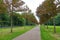 Long avenue in Palace gardens, Fredensborg, Denmark.