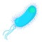 Long bacterium centipede icon, cartoon style