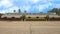 A long banner and flowers just right of the Ho Chi Minh Mausoleum, Hanoi, Vietnam