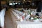 Long banquet table