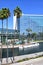 LONG BEACH, CALIFORNIA - 3 OCT 2022: Swan Boats in Rainbow Lagoon at the Hyatt Regency Hotel